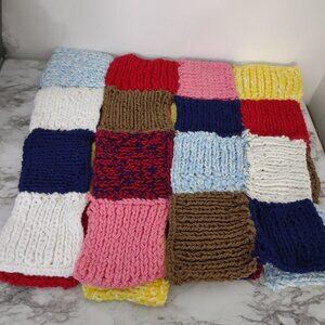 Vintage Granny Rectangular Multicolor Patchwork Grandma‎ core Throw 66 x 27 inch